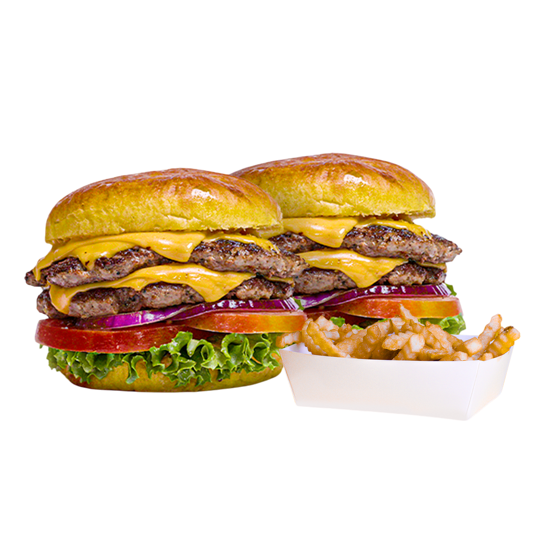 2 BURGER DOUBLE UP + PAPAS